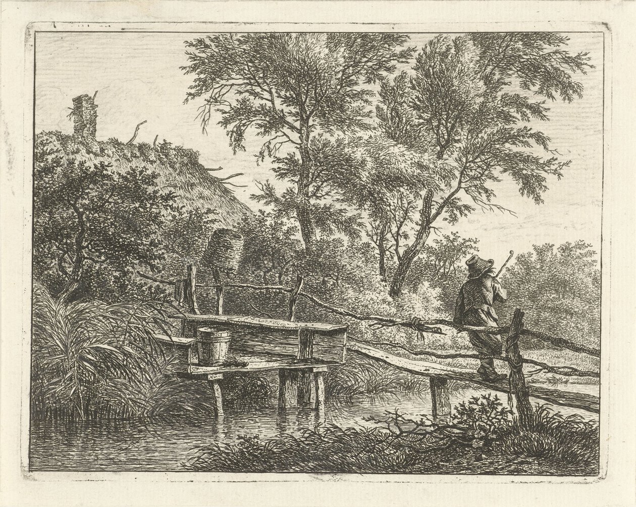 Mann auf Brücke von Hermanus Fock