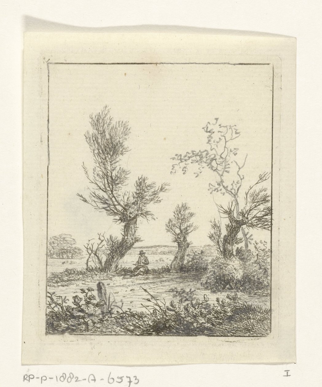 Zeichner zwischen Weiden von Hermanus Fock