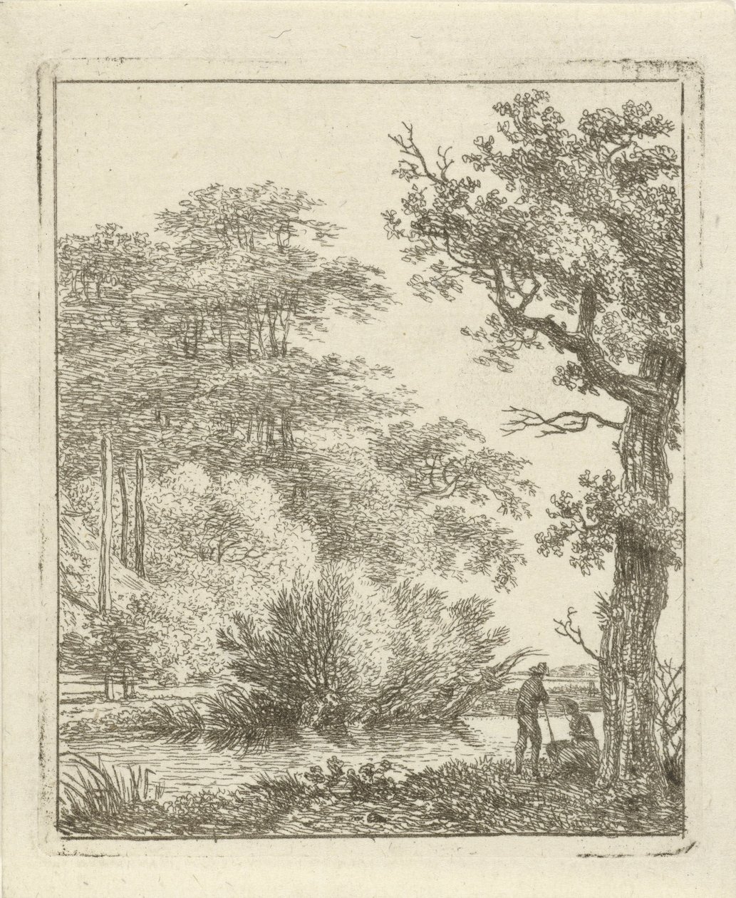 Zwei Personen an einem Bach von Hermanus Fock