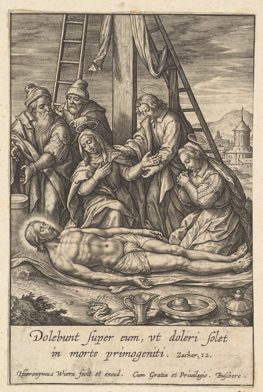 Die Beweinung, vor 1619 von Hieronymous Wierix