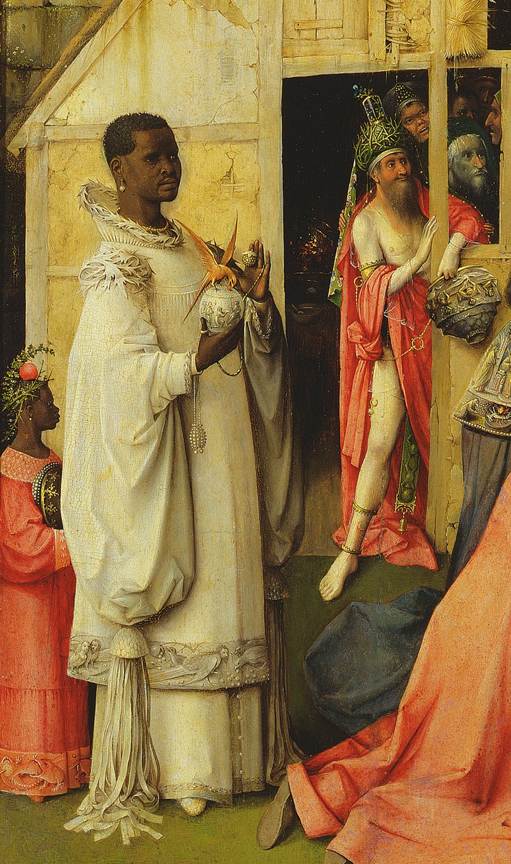 Die Anbetung der Könige, (Detail) eines der Könige, 1510 von Hieronymus Bosch