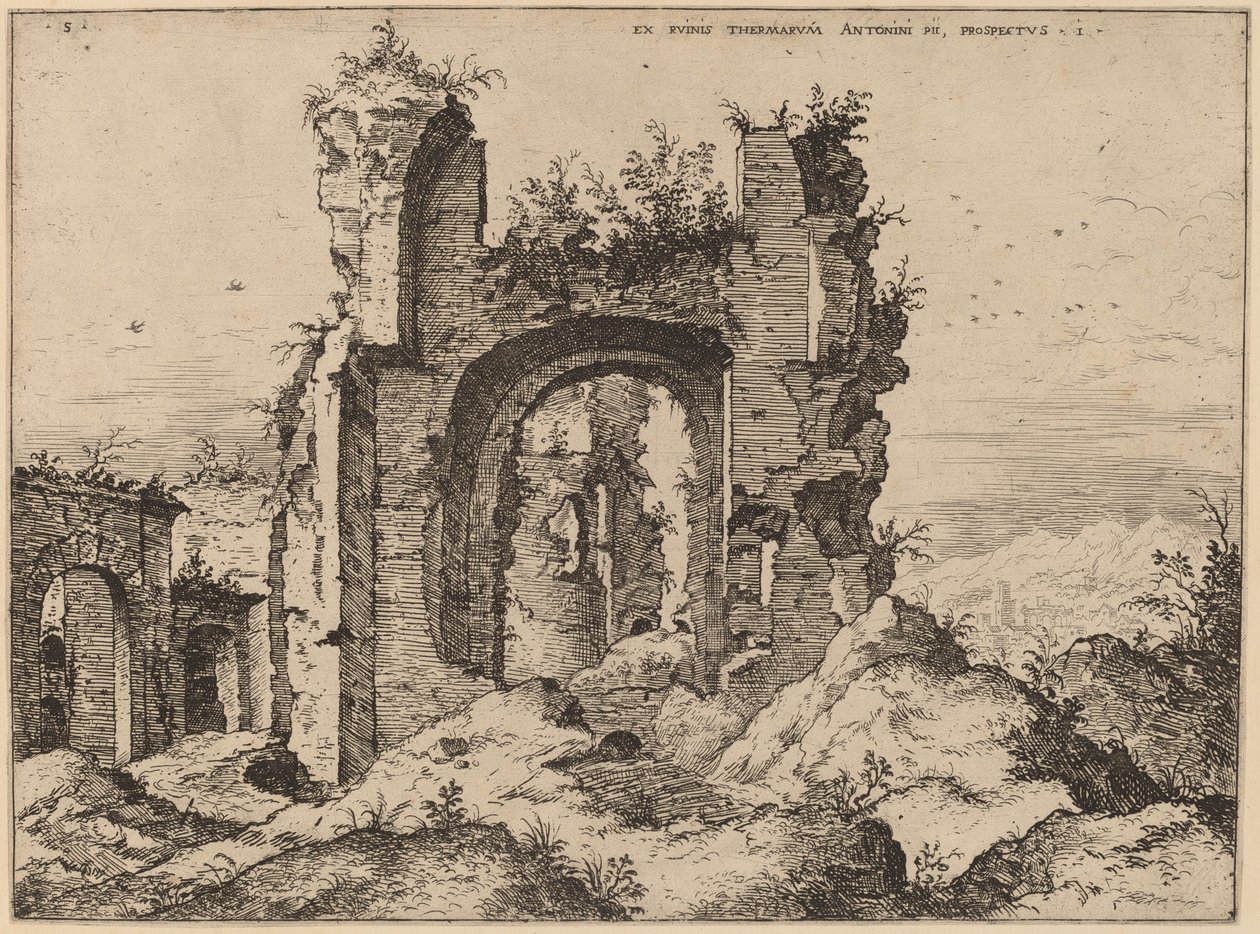 Ansicht der Caracalla-Thermen von Hieronymus Cock
