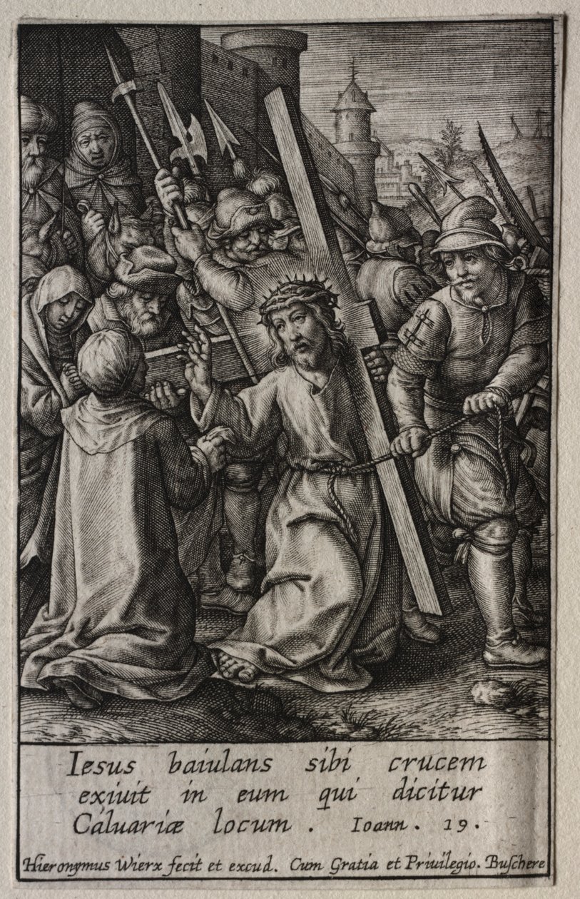 Die Passion: Christus trägt das Kreuz von Hieronymus Wierix