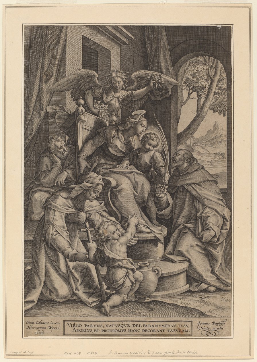 Die heilige Verwandtschaft von Hieronymus Wierix after Denys Calvaert
