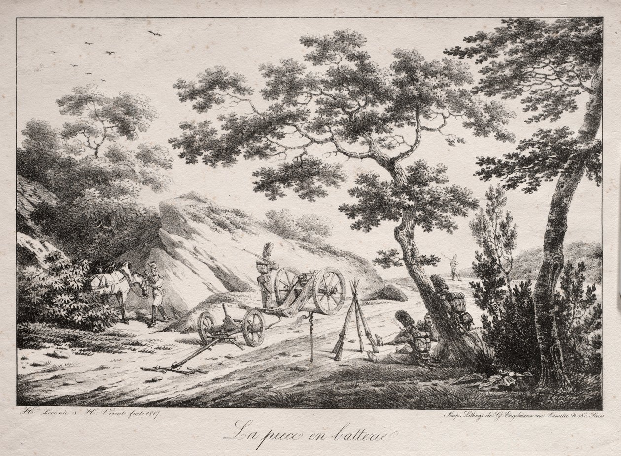 Die Kanone bereit zum Feuern, 1817 von Hippolyte Lecomte