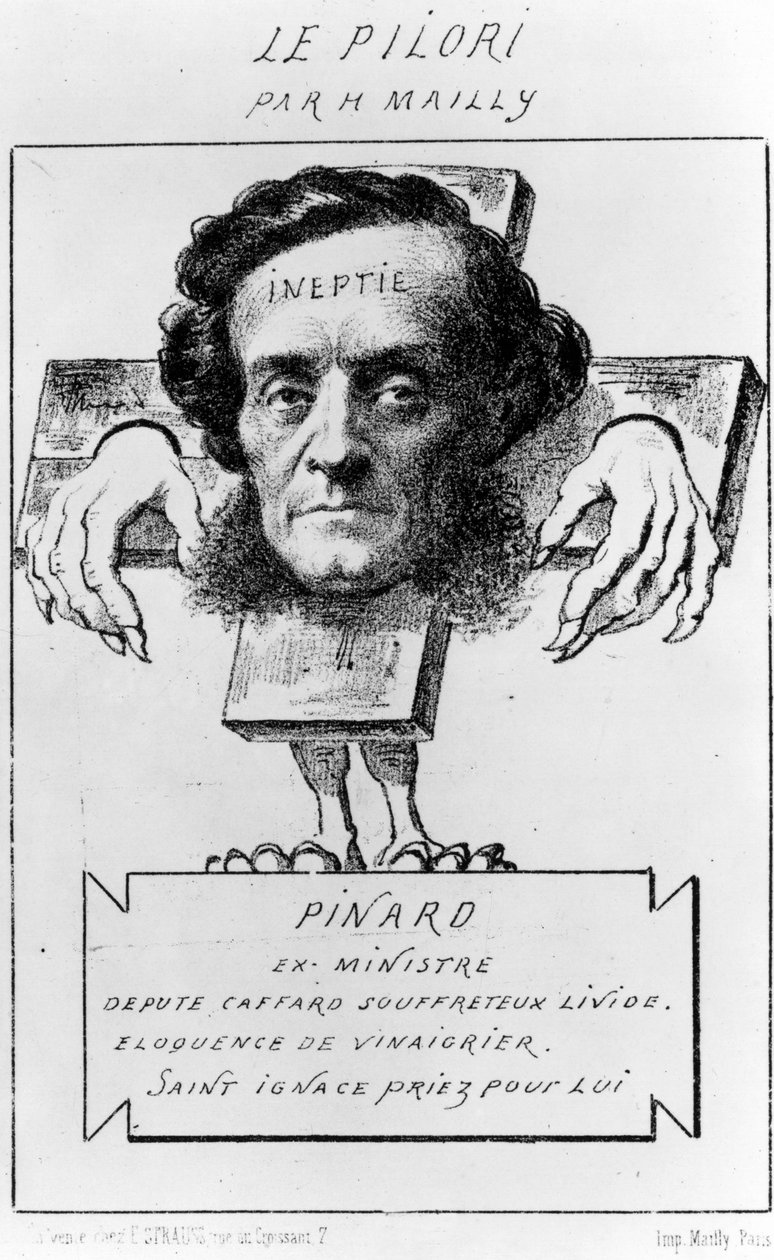 Karikatur von Ernest Pinard, ca. 1857 (Lithographie) von Hippolyte Mailly