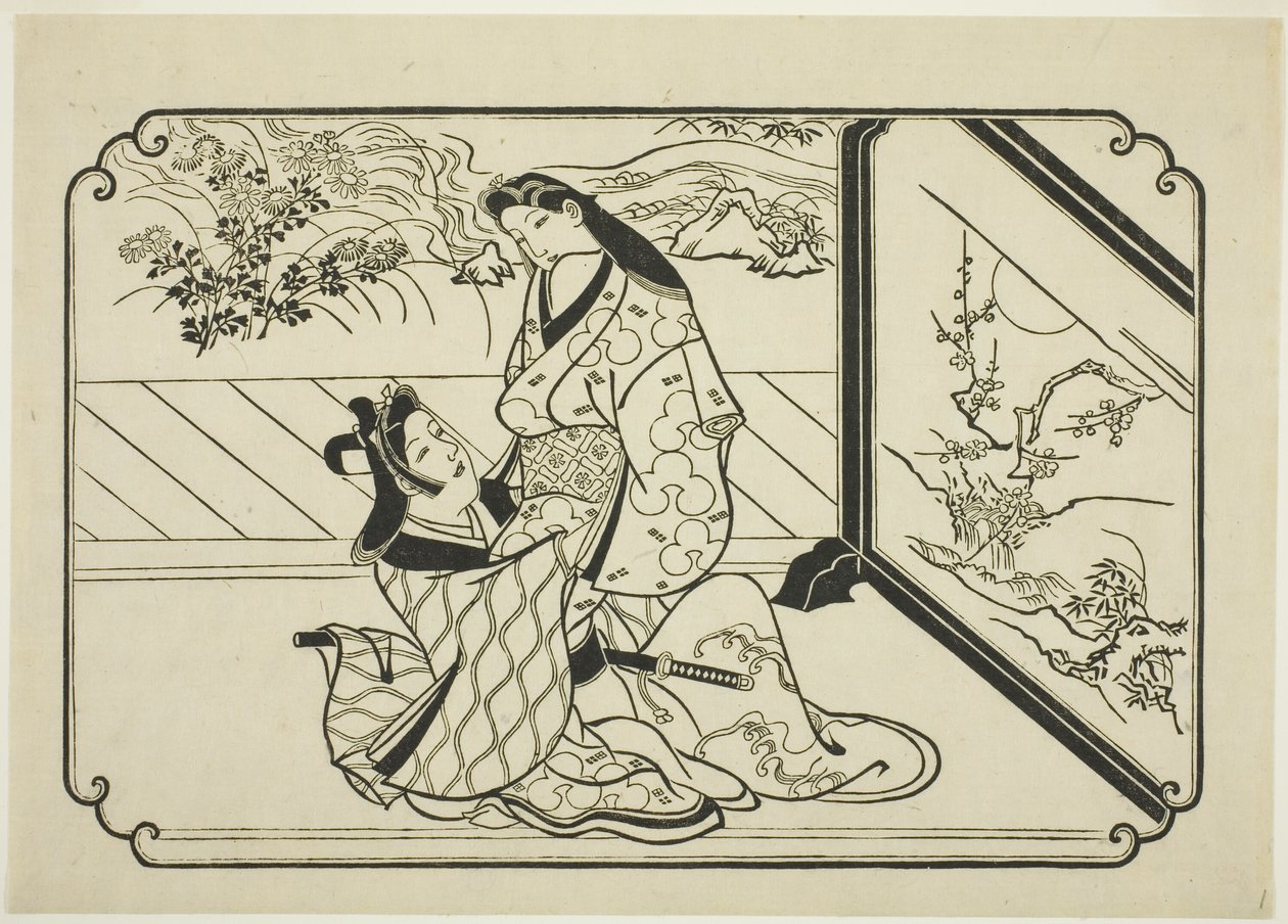 Hinter dem Bildschirm von Hishikawa Moronobu