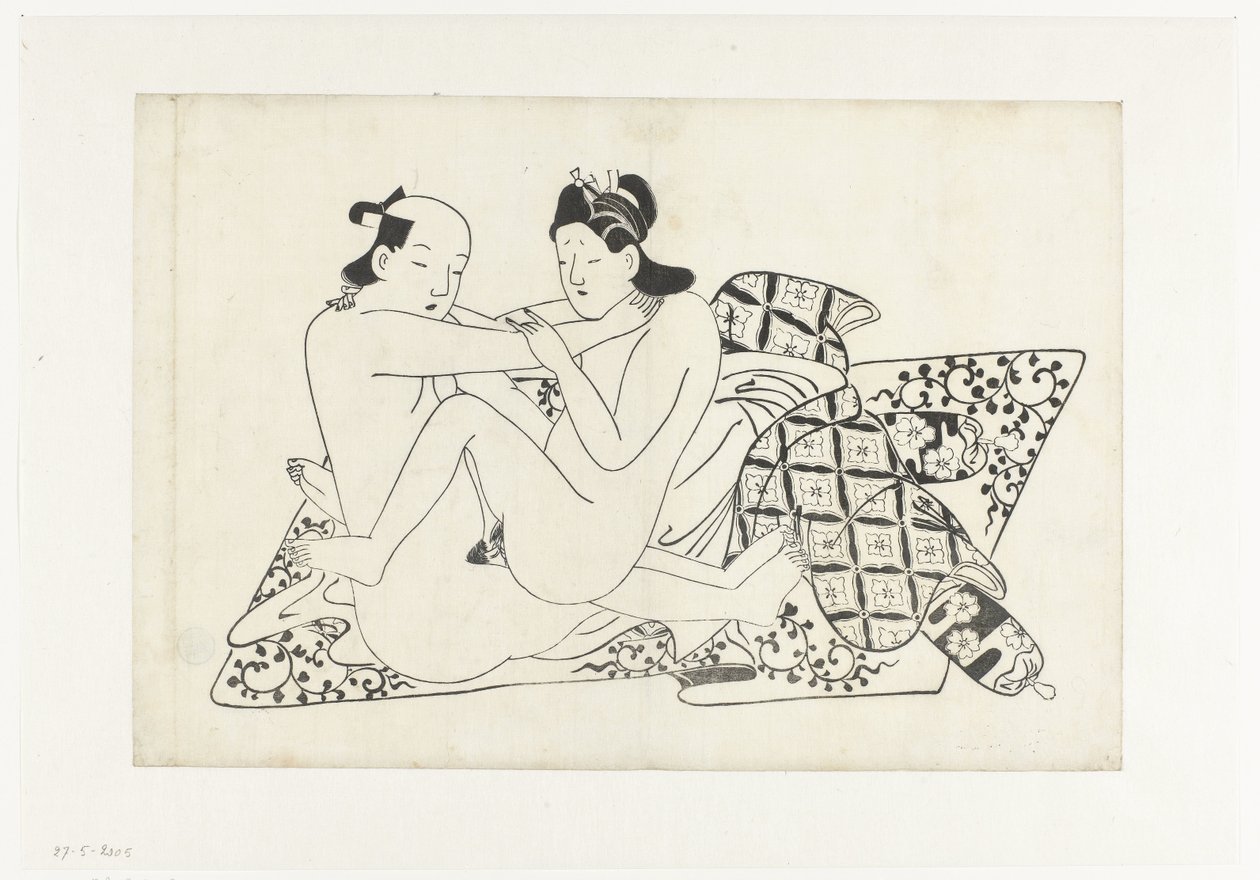 Erotische Darstellung von Hishikawa Moroshige (attributed to)