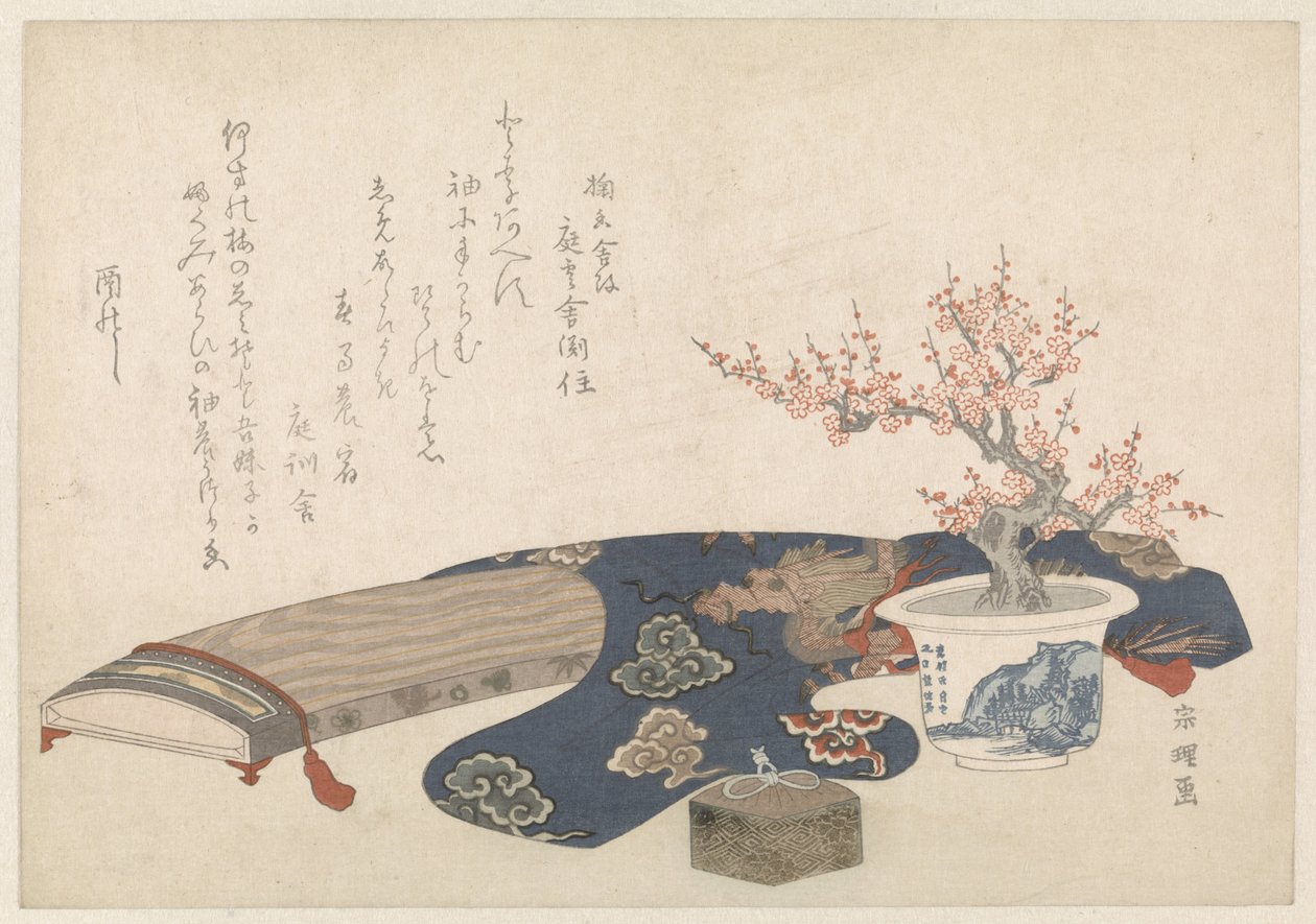 Stillleben mit Koto von Hishikawa Sori