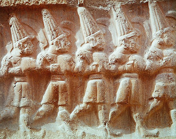 Detail der Prozession der bewaffneten Götter von Hittite