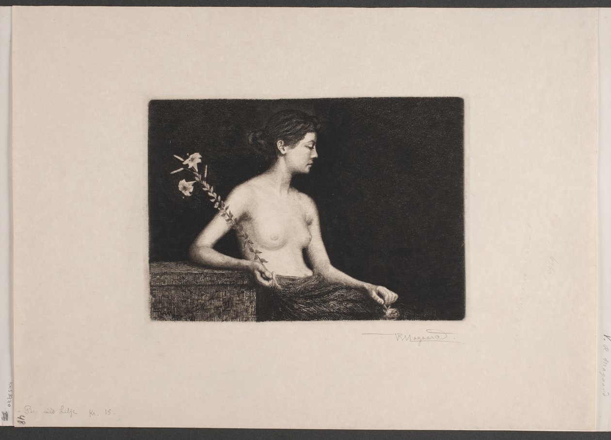Mädchen mit Lilie von Holger Valdemar Rasmussen Magaard