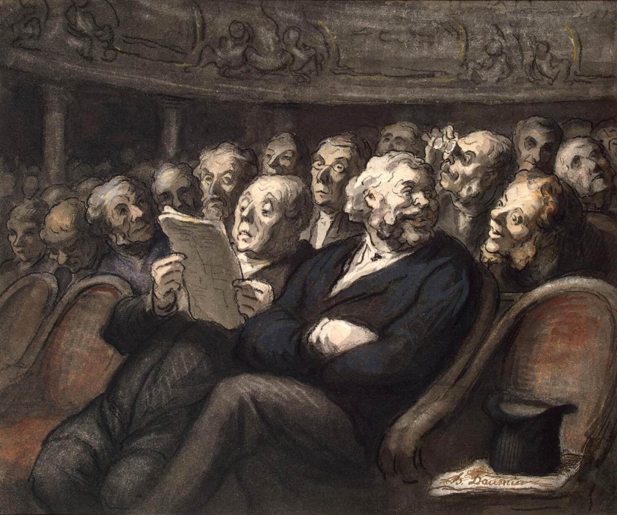 Pause in der Comédie-Française von Honoré Daumier