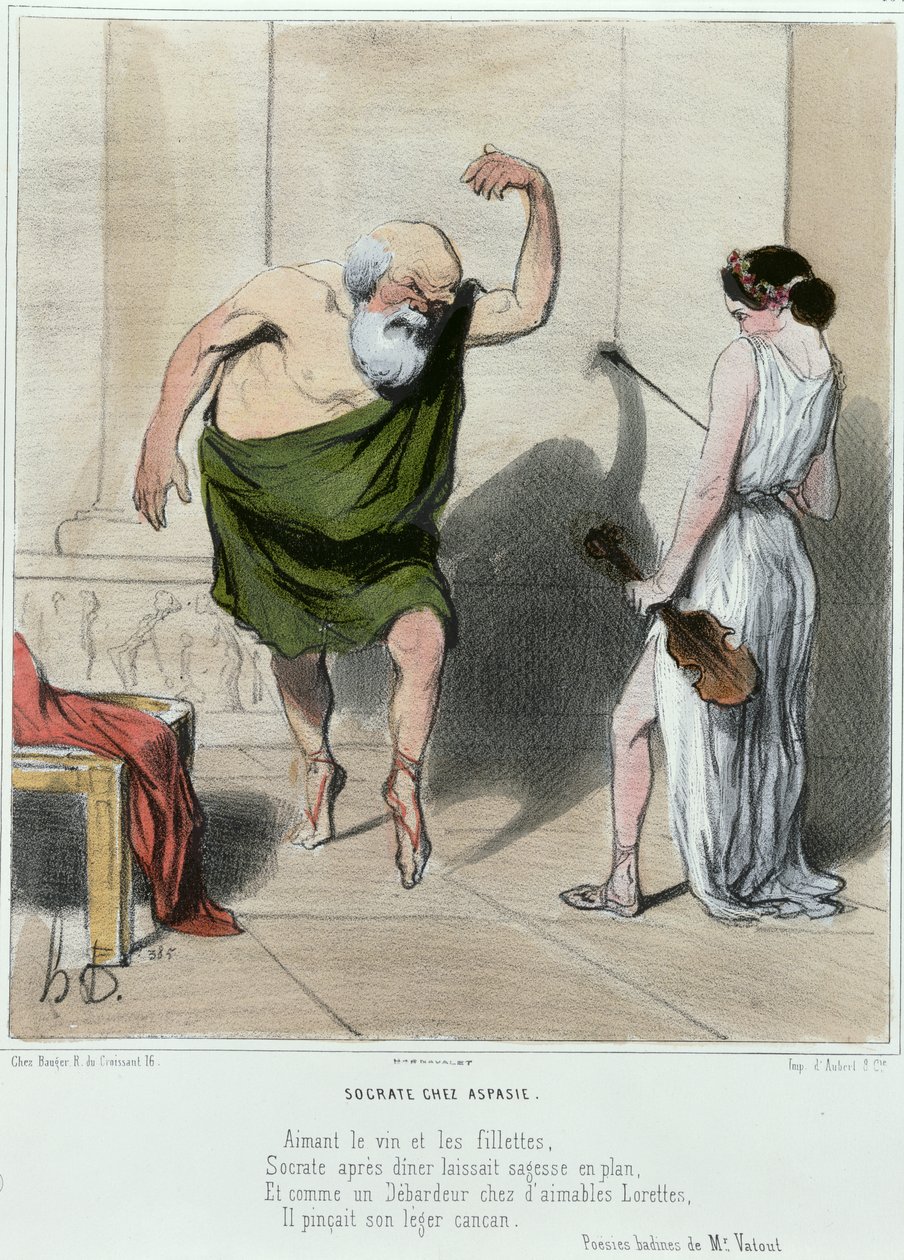 Sokrates (469-399 v. Chr.) besucht Aspasia von Honoré Daumier