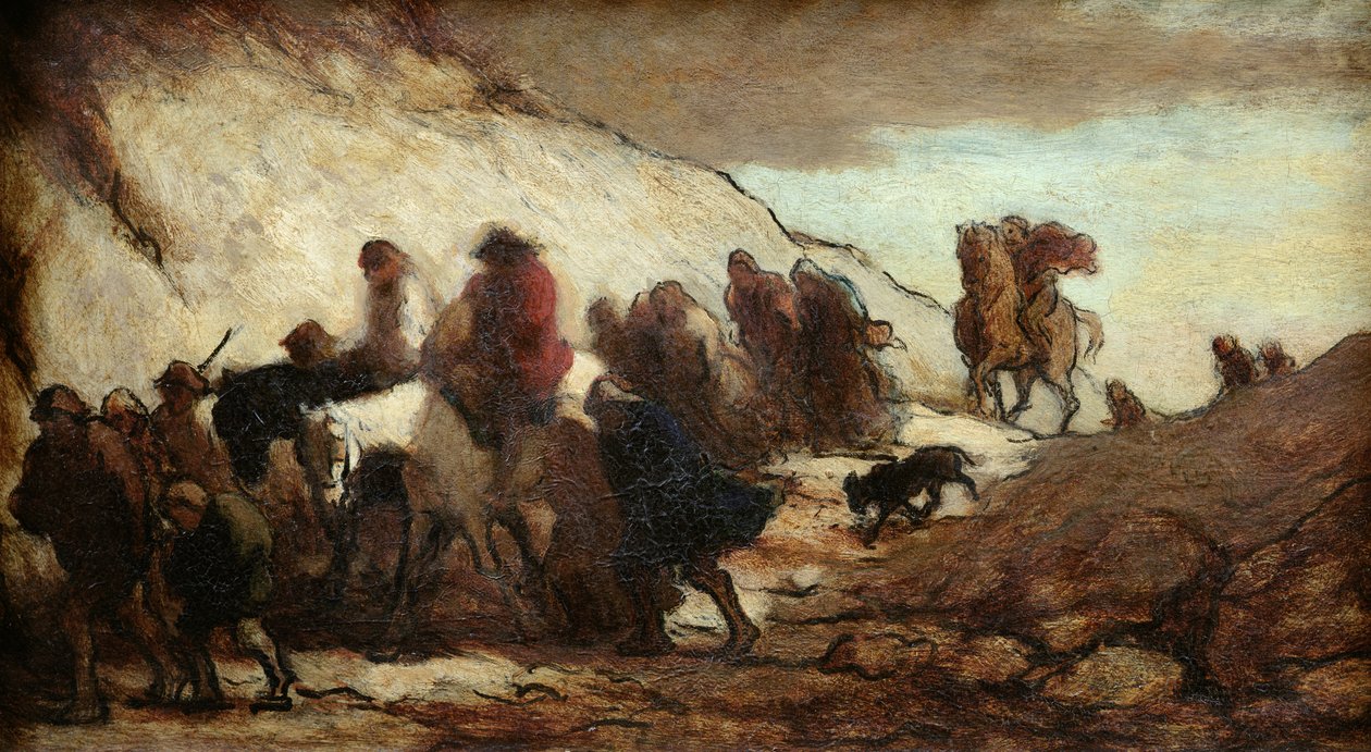 Die Flüchtlinge oder Die Emigranten, ca. 1849-50 von Honoré Daumier