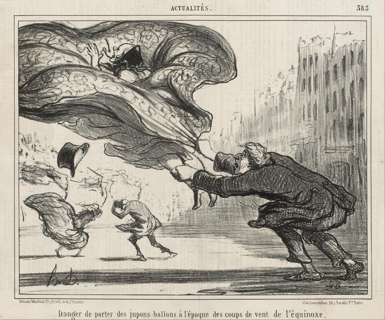 Die Gefahr, Reifröcke zu tragen... von Honoré Daumier