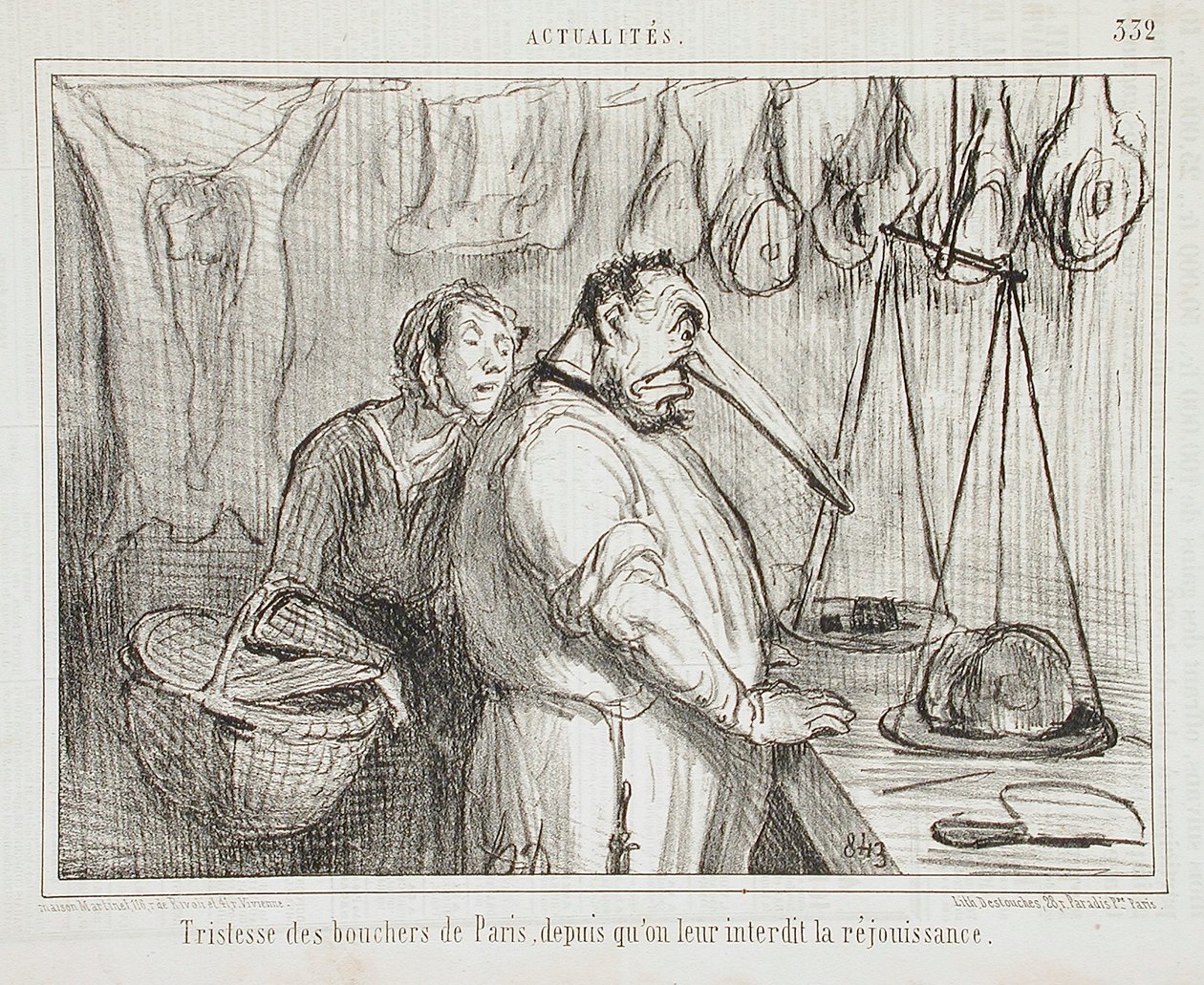 Traurigkeit der Metzger von Paris von Honoré Daumier