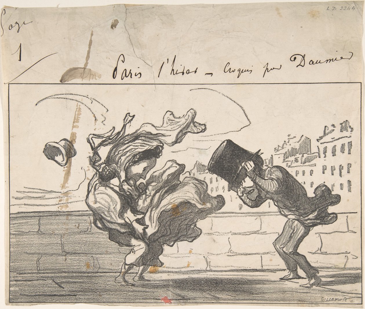 Ein Windstoß, nicht vorhergesagt von Mathieu von Honoré Daumier