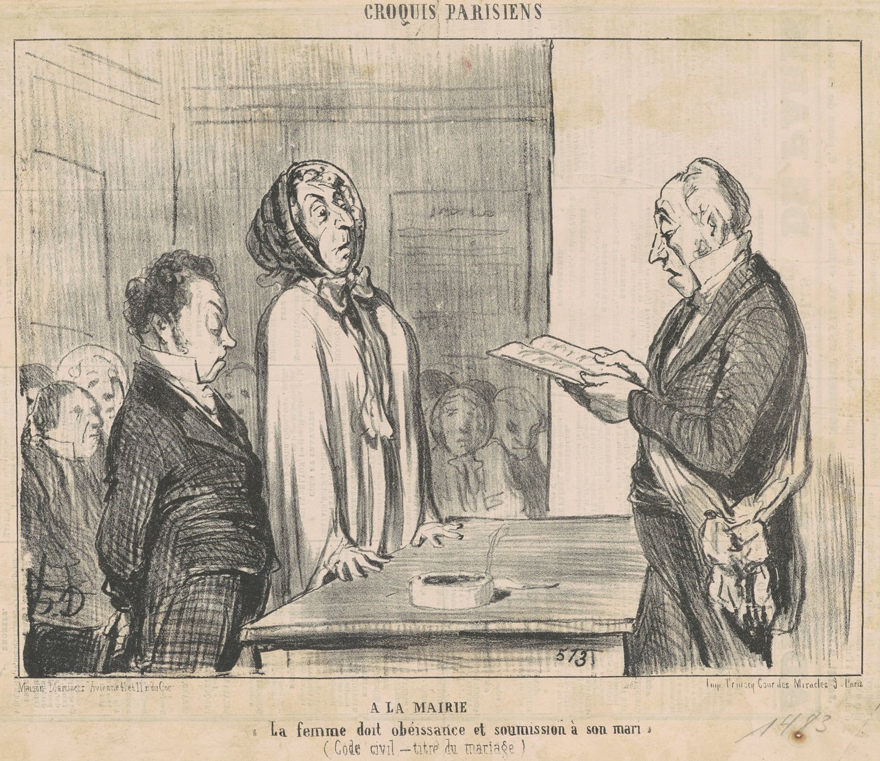 Im Rathaus ... von Honoré Daumier