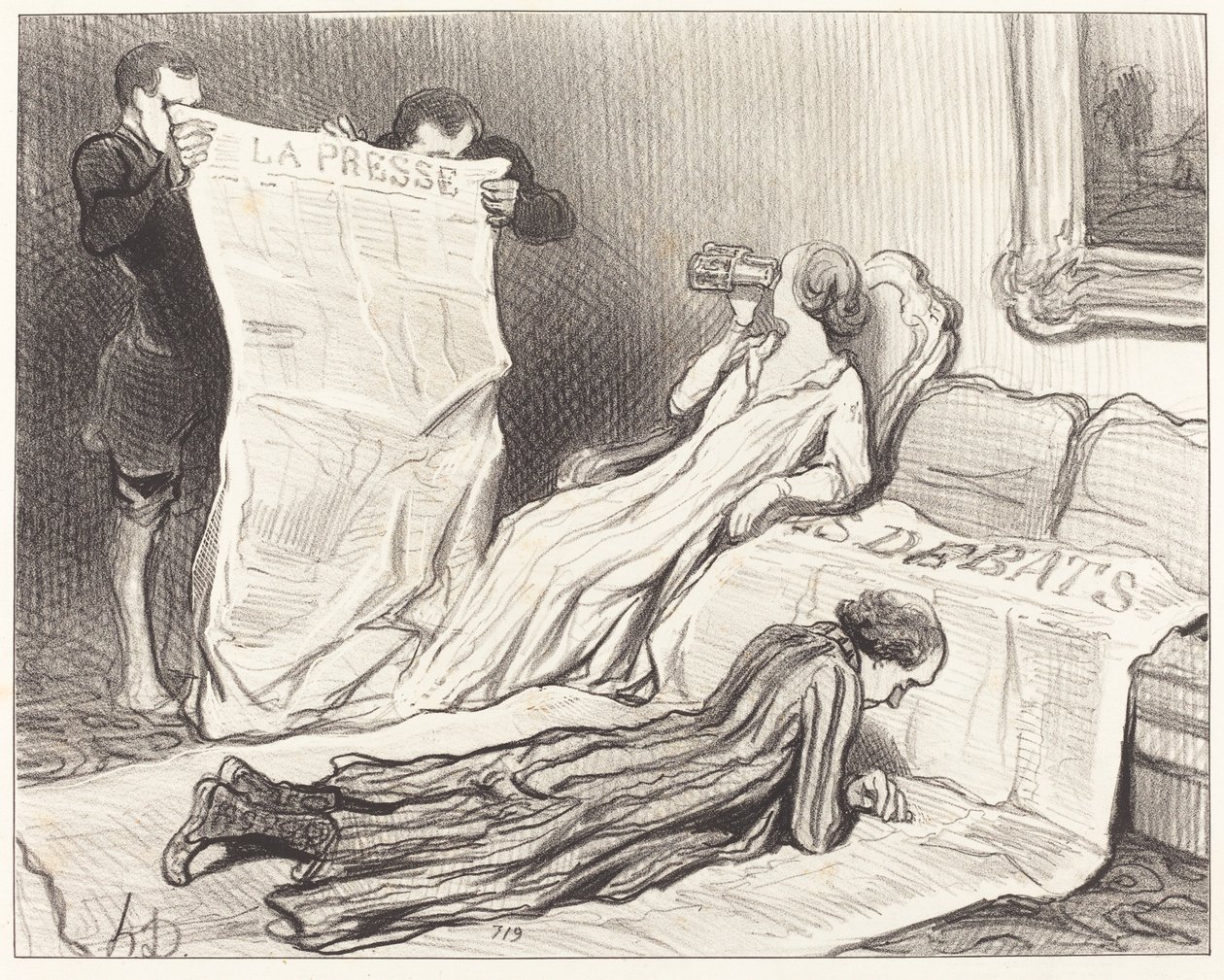 Abonnenten erhalten ihre Zeitung... von Honoré Daumier