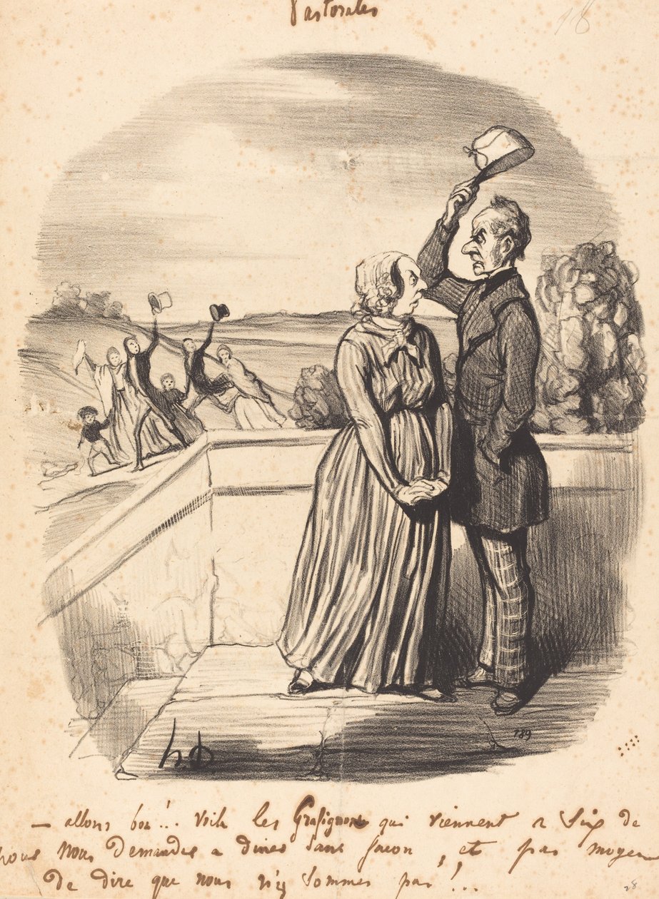 Allons bon!... voila les grafignons... von Honoré Daumier