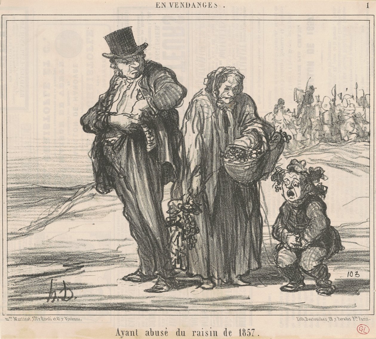 Nachdem er die Trauben von 1857 missbraucht hatte von Honoré Daumier