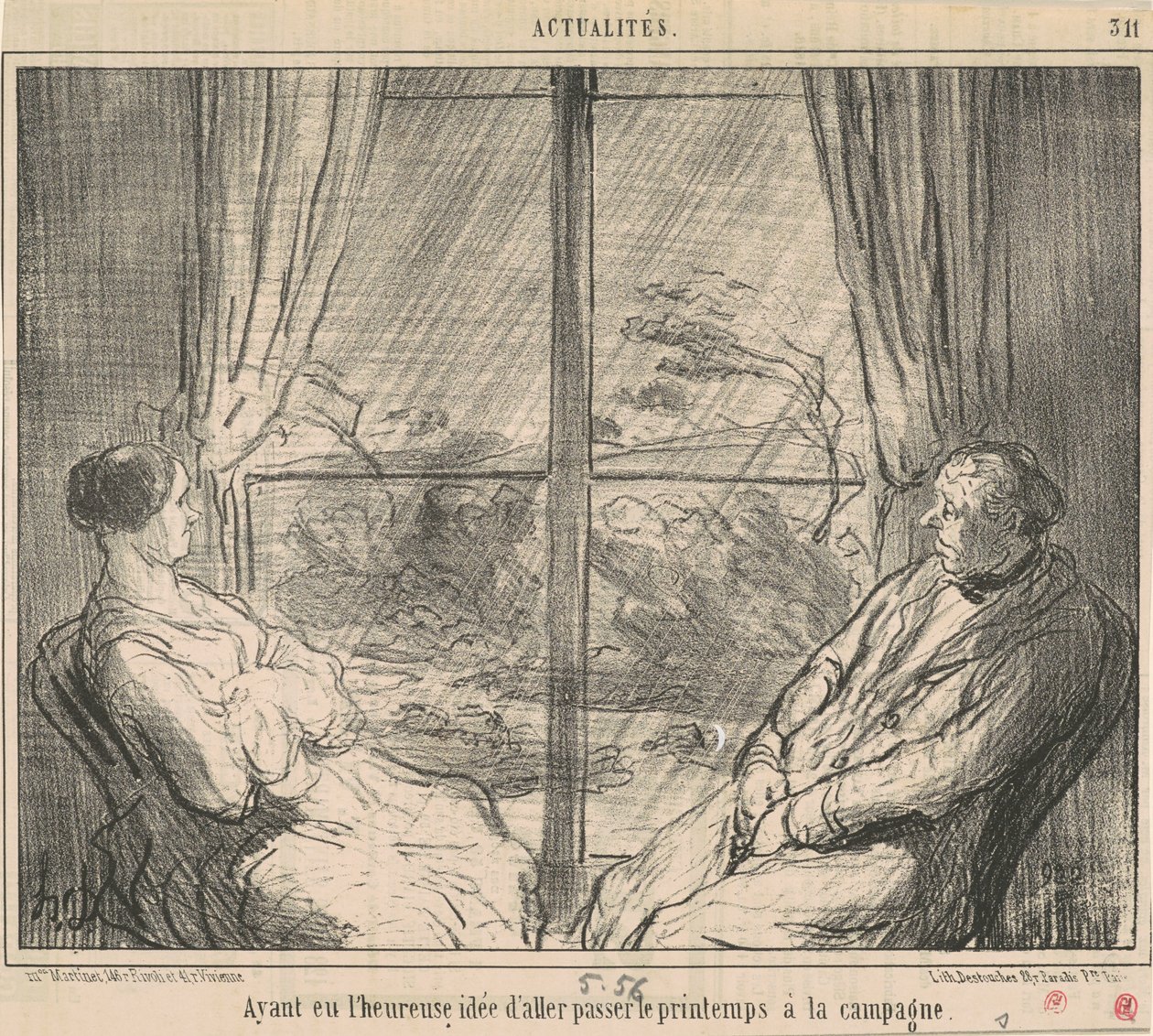 Die Idee gehabt zu gehen... von Honoré Daumier