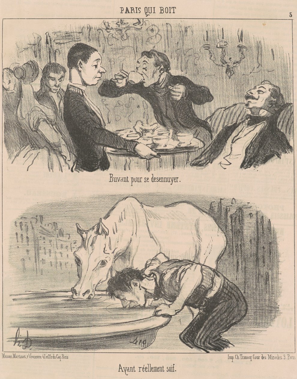 Gähnend vor Langeweile von Honoré Daumier