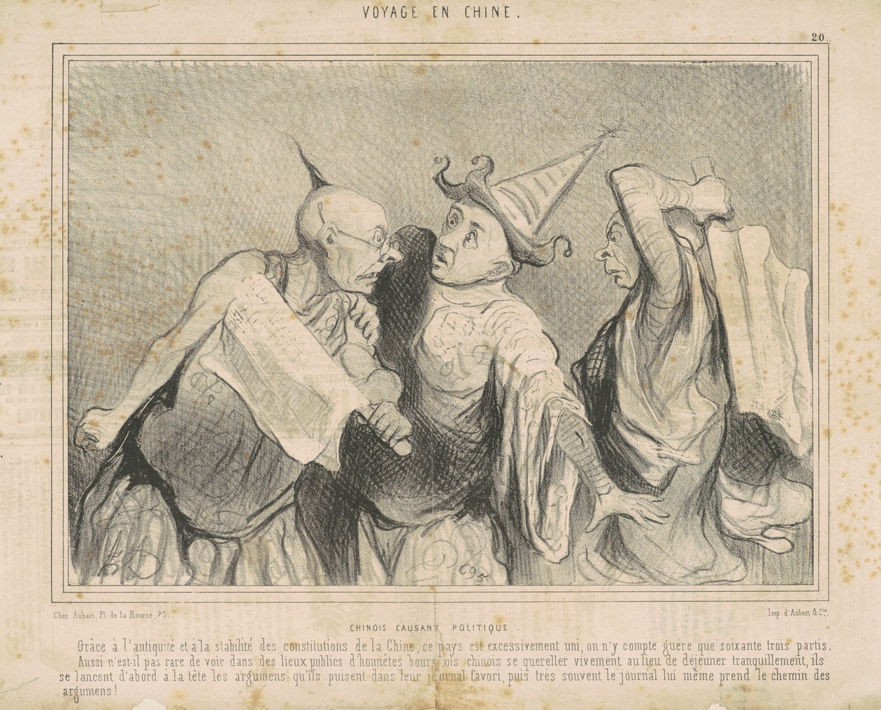 Chinesen reden über Politik von Honoré Daumier