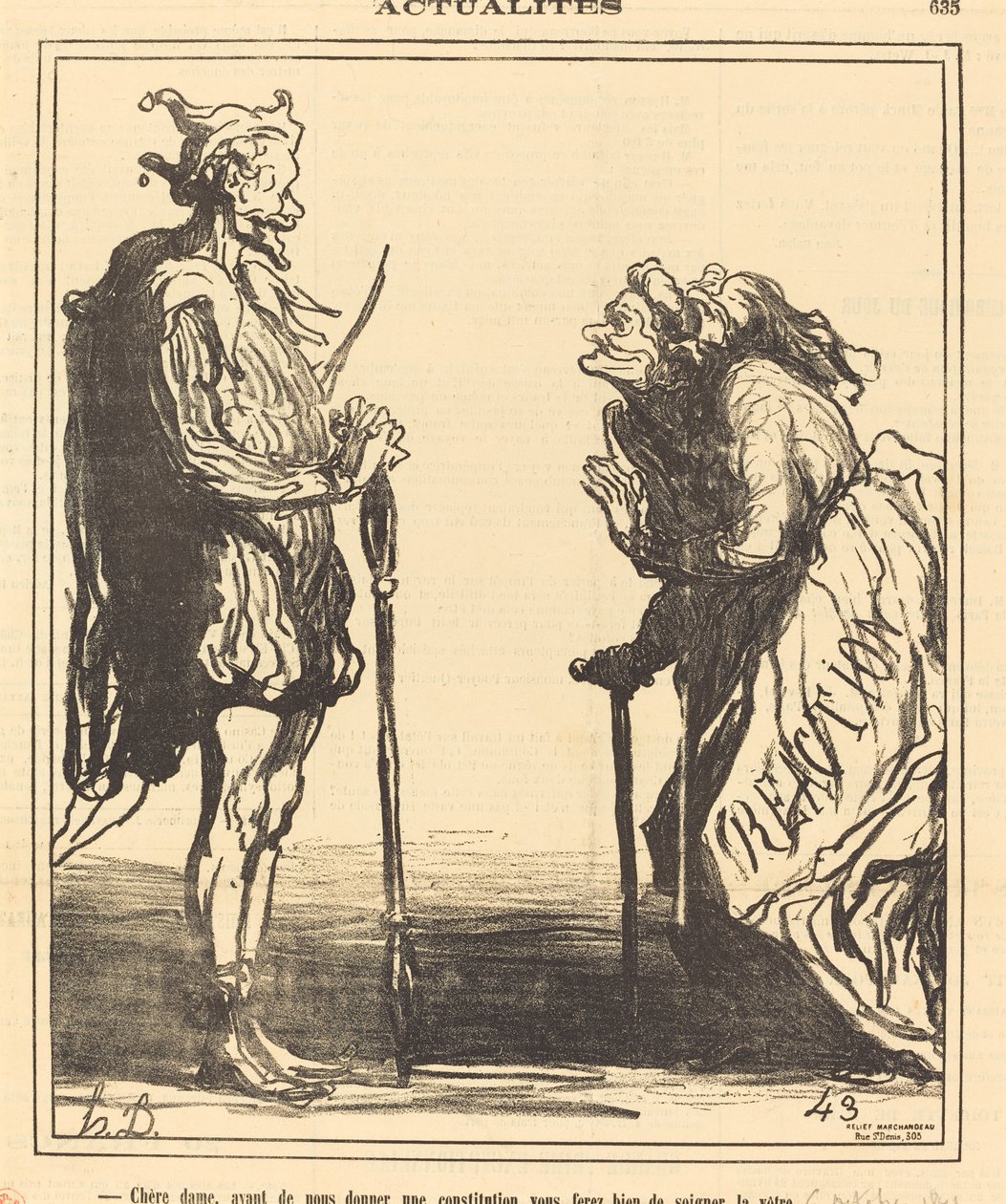 Liebe Dame, bevor Sie uns geben... von Honoré Daumier