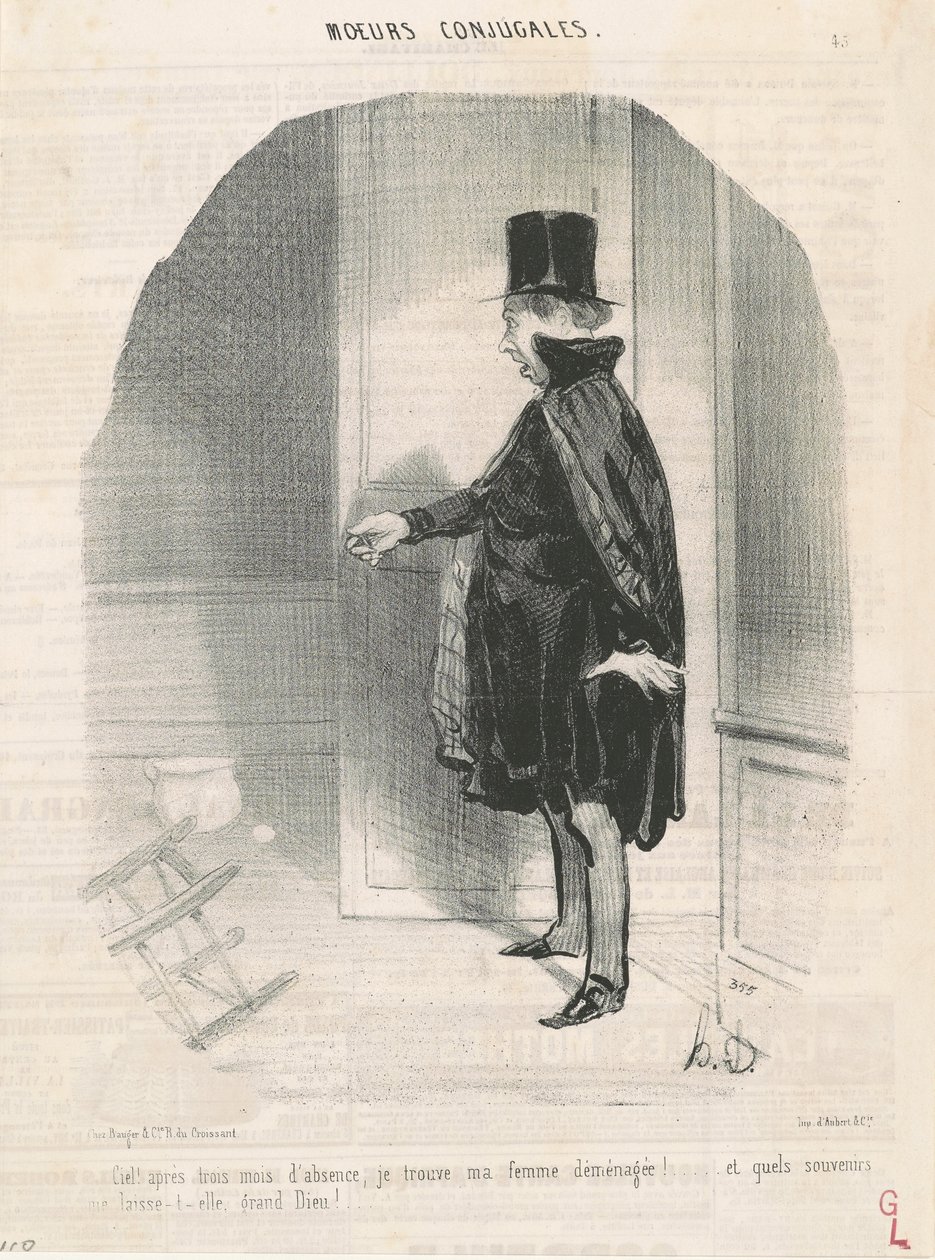 Himmel!... ich finde meine Frau umgezogen! von Honoré Daumier