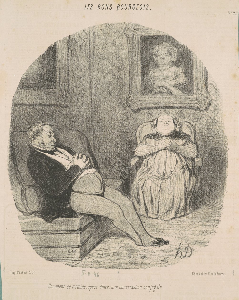 Wie endet ... ein eheliches Gespräch von Honoré Daumier