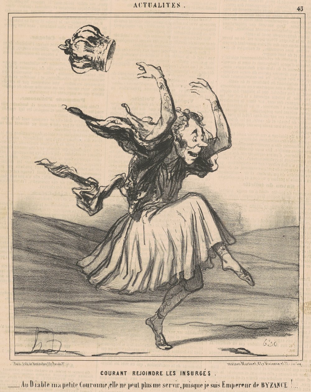 Laufend zu den Aufständischen von Honoré Daumier