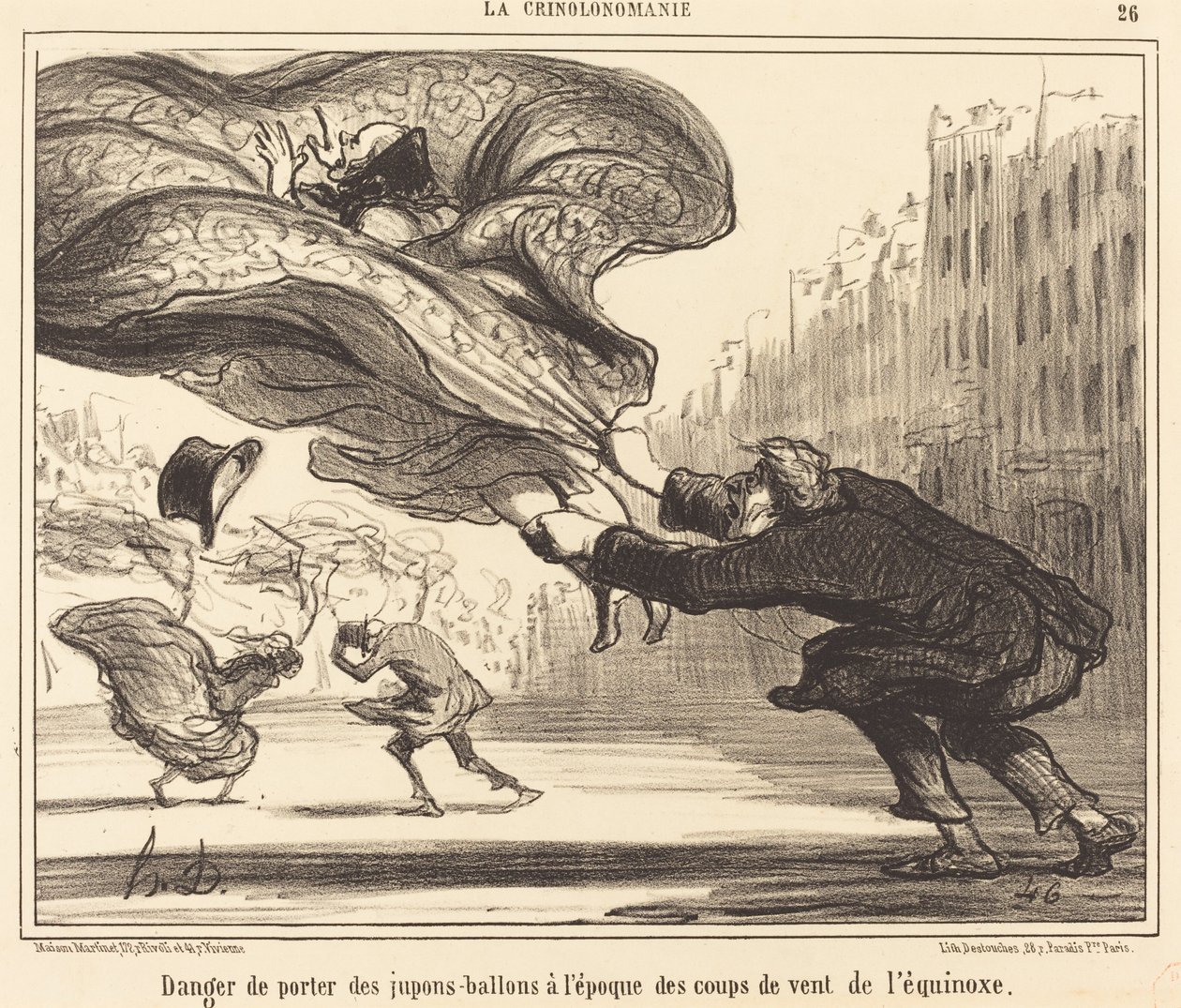 Gefahr, Ballonröcke zu tragen... von Honoré Daumier
