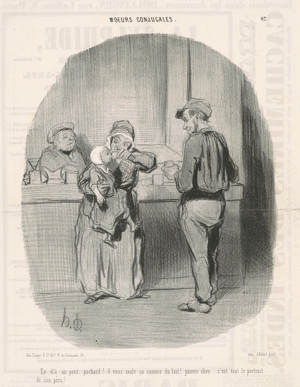 Da ist ein kleiner Trunkenbold! von Honoré Daumier