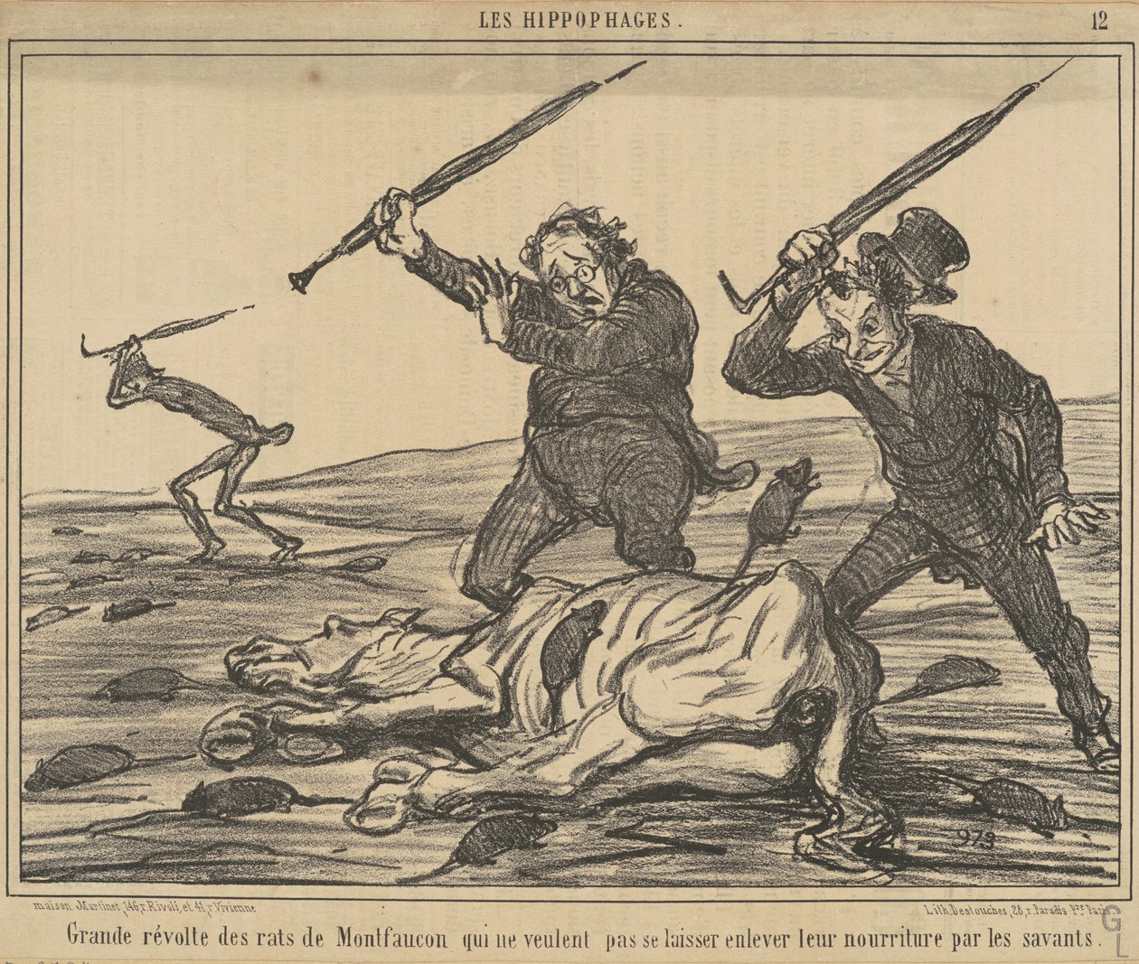 Große Revolte der Ratten von Montfaucon... von Honoré Daumier