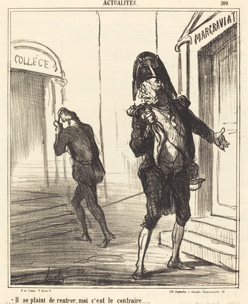 Er beklagt sich über die Rückkehr... von Honoré Daumier