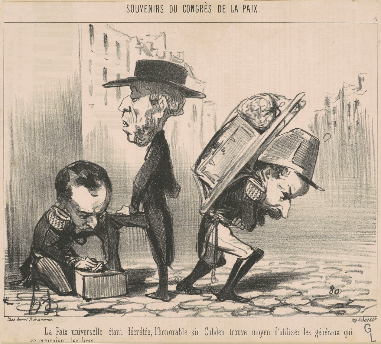 Der universelle Frieden wurde verkündet ... von Honoré Daumier