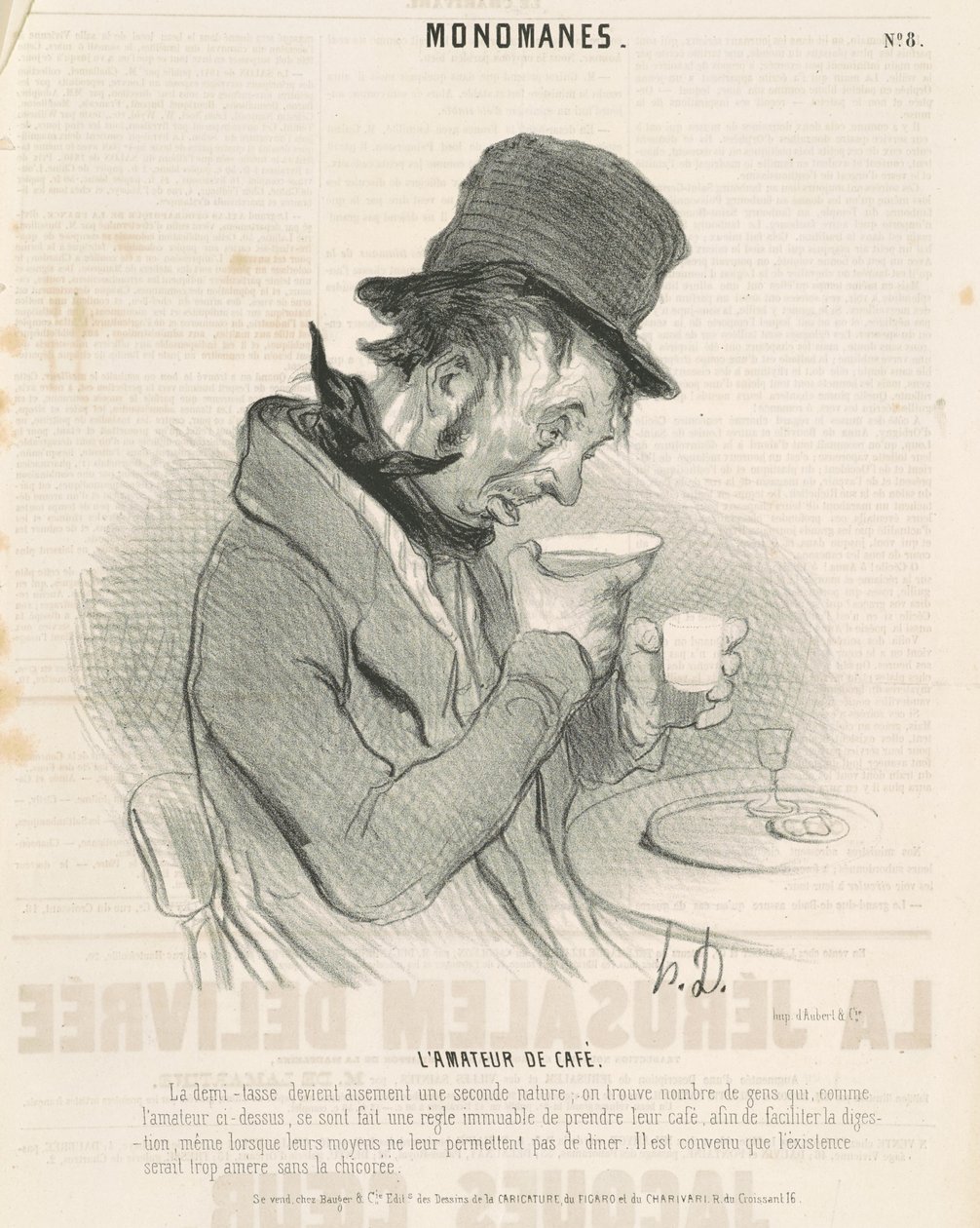 Der Kaffeeliebhaber von Honoré Daumier