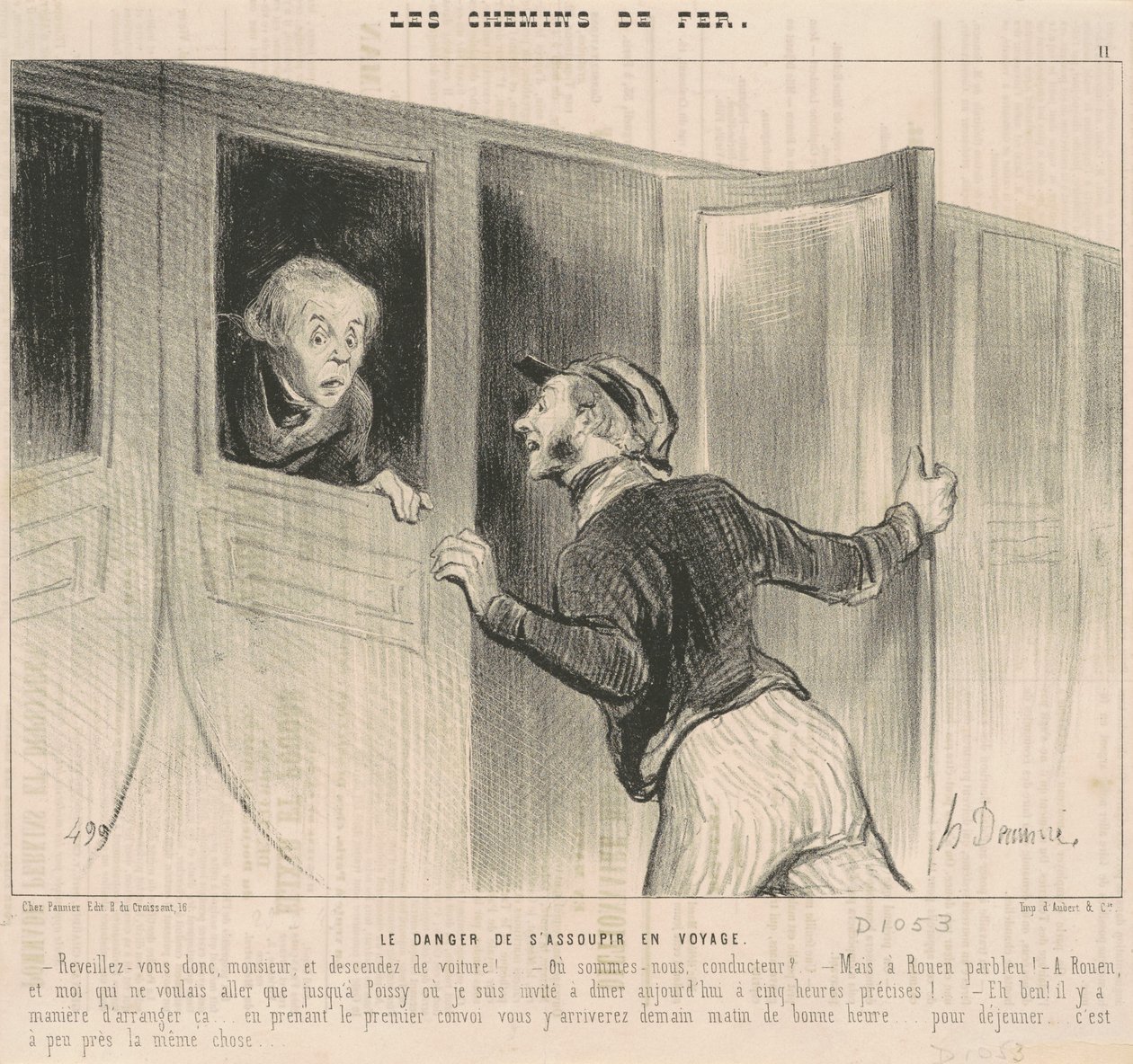 Die Gefahr, auf Reisen einzuschlafen von Honoré Daumier