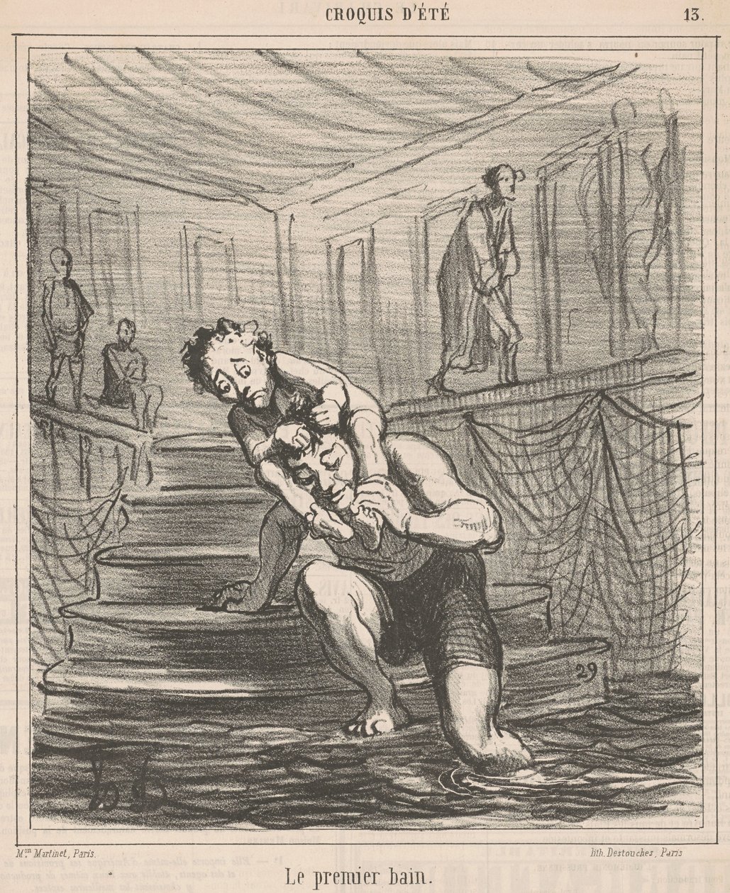 Das erste Bad von Honoré Daumier