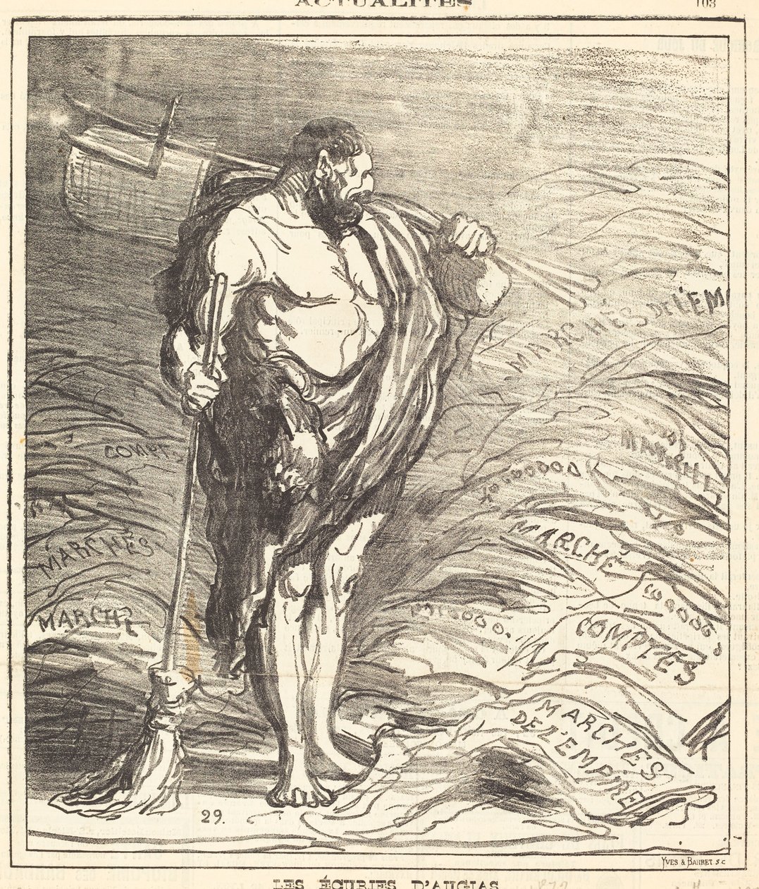 Die Ställe des Augias von Honoré Daumier