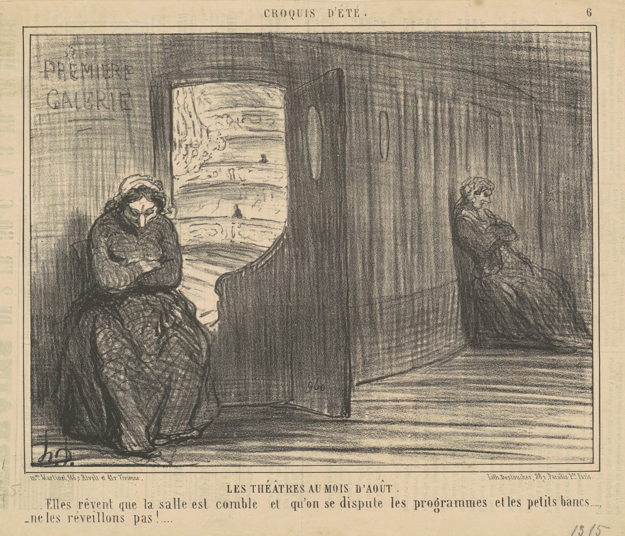 Die Theater im August von Honoré Daumier