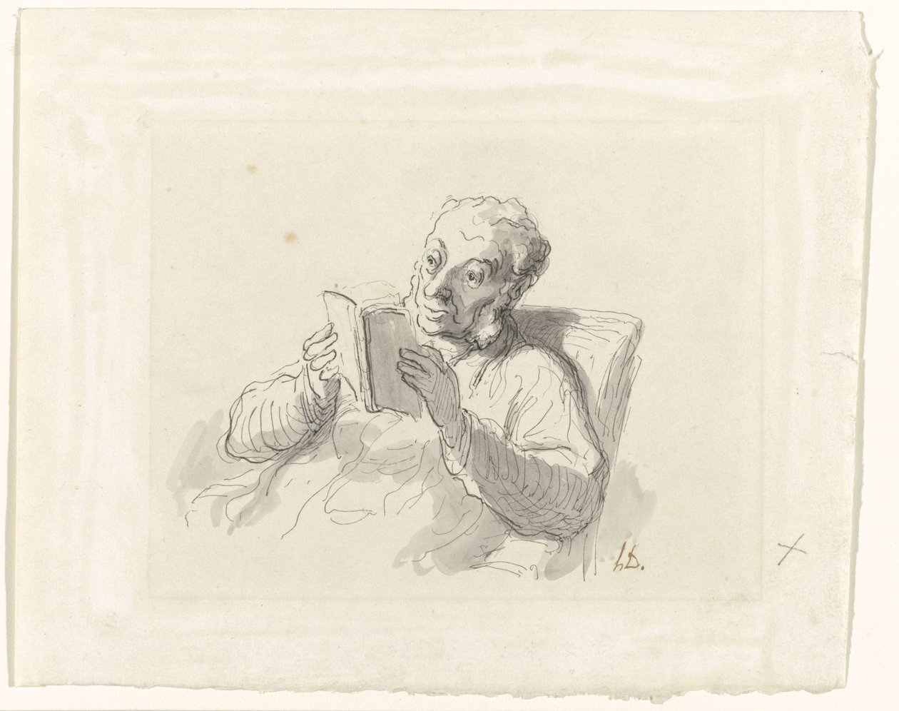 Lesender Mann von Honoré Daumier