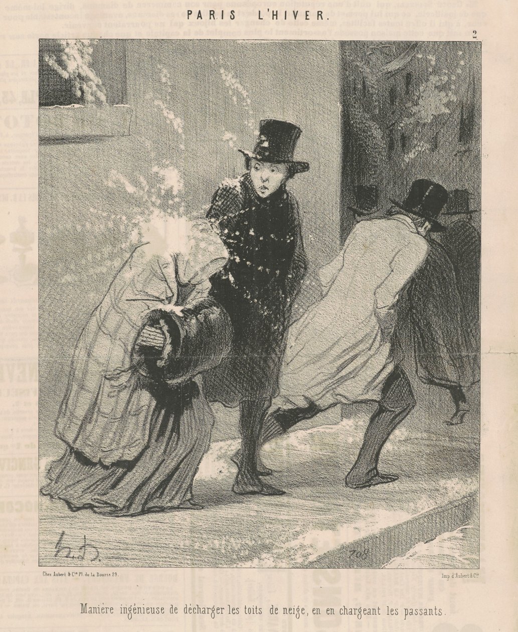 Geniale Art, die Dächer zu entladen ... von Honoré Daumier