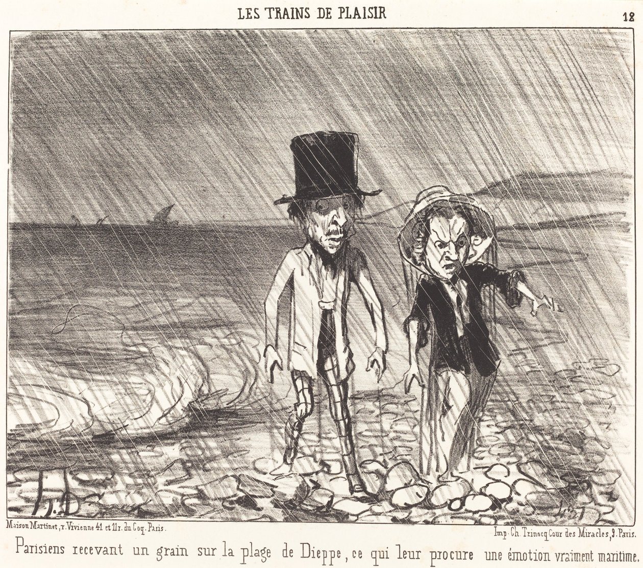 Pariser empfangen einen Korn... von Honoré Daumier