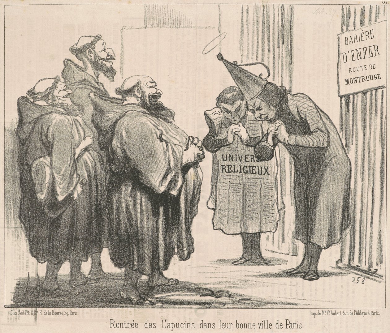 Rückkehr der Kapuziner nach ... Paris von Honoré Daumier