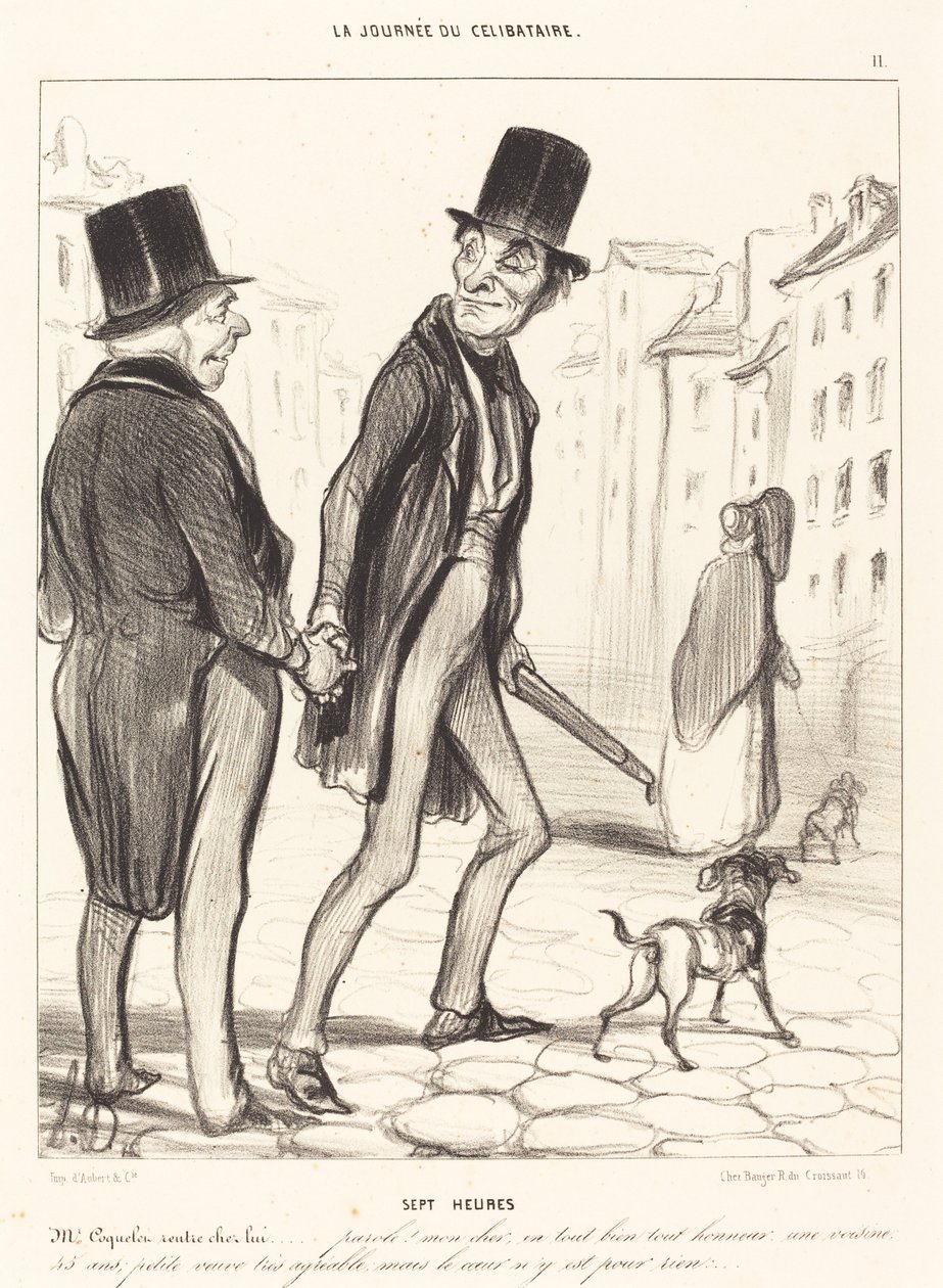 Sieben Uhr von Honoré Daumier