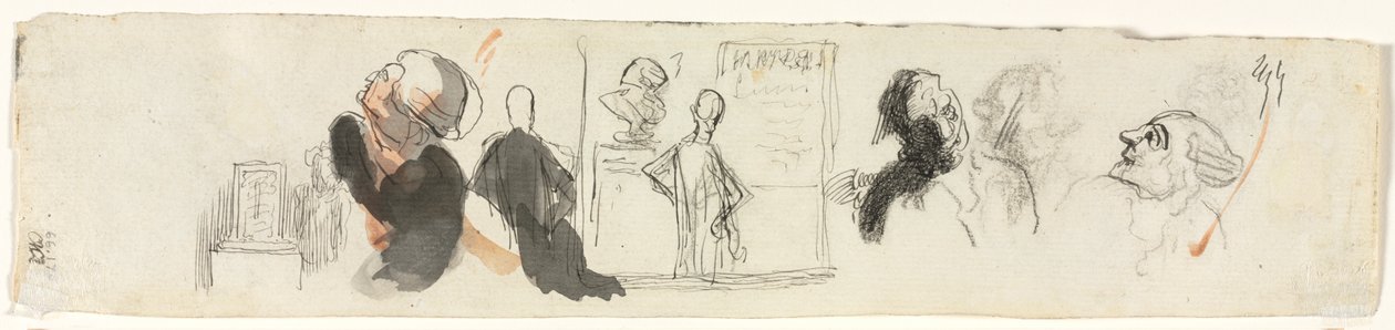 Skizzen verschiedener Figuren (verso) von Honoré Daumier