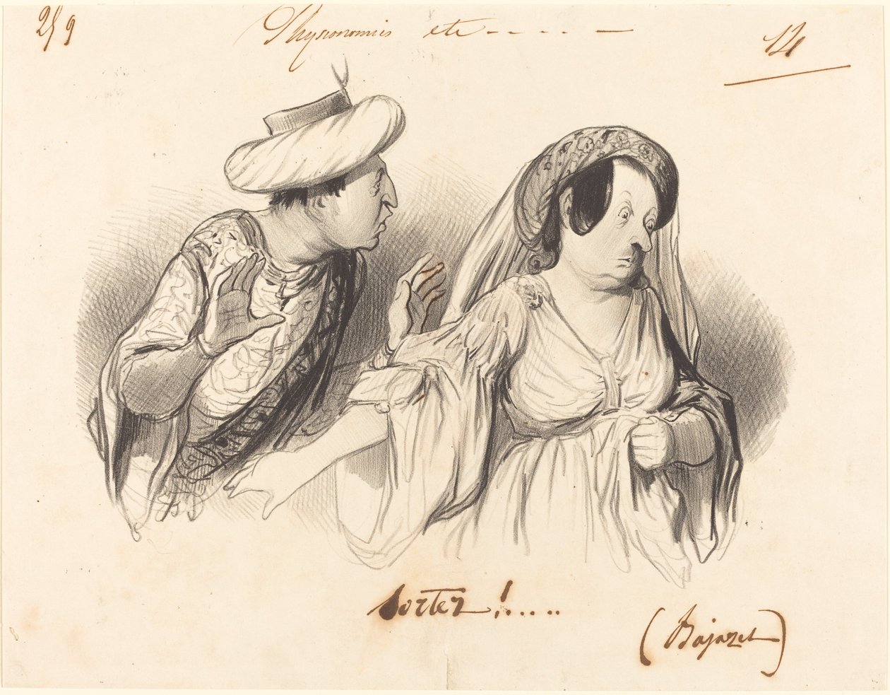 Sortez!... (Bajazet) von Honoré Daumier