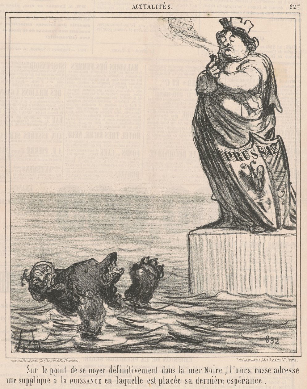 Kurz vor dem Ertrinken von Honoré Daumier